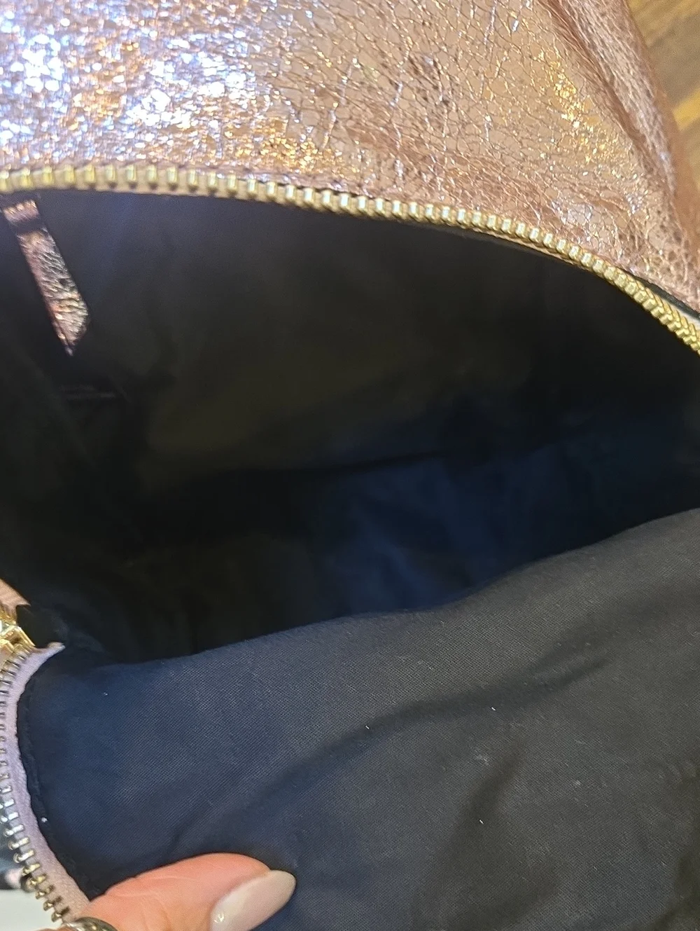Victoria's Secret Metallic Crackled Pink Mini Backpack
